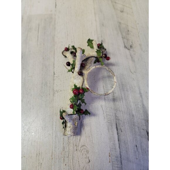 Rustic white branch mistle tea light candle holder Xmas home decor - Picture 1 of 5